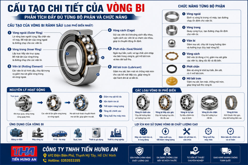 Cấu tạo chi tiết của vòng bi